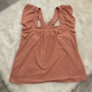 XL PerSeption Concept Ruffled Sleeve Tank Top